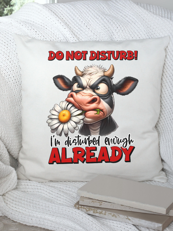 Poduszka HUMOR - Krowa "DO NOT DISTURB..."