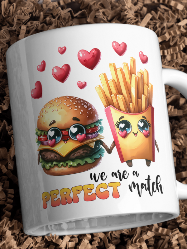 Kubek WALENTYNKI - Burger i frytki