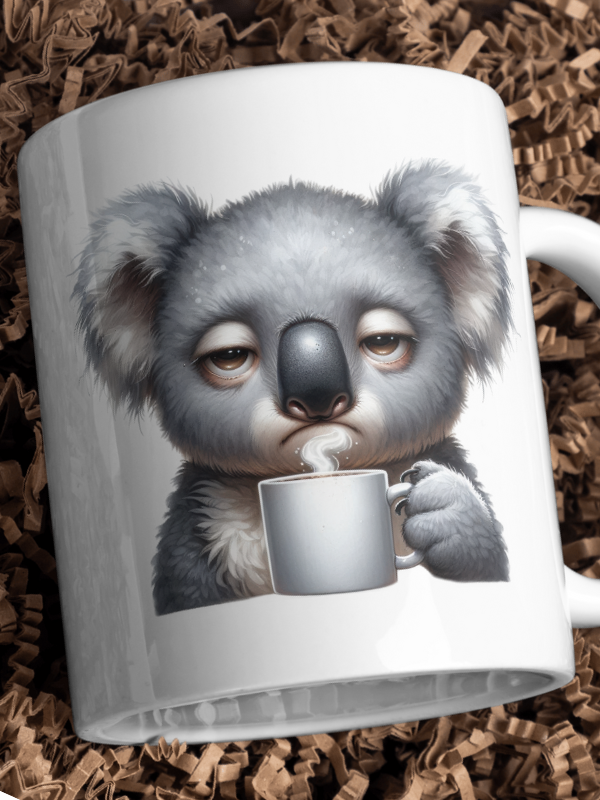 Kubek ZWIERZĘTA - Koala z kubkiem kawy
