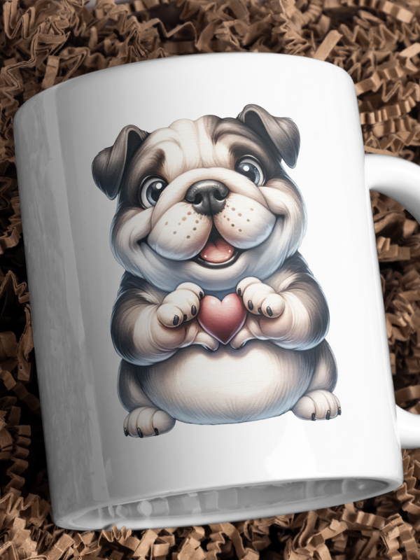 Kubek WALENTYNKI - Bulldog z sercem