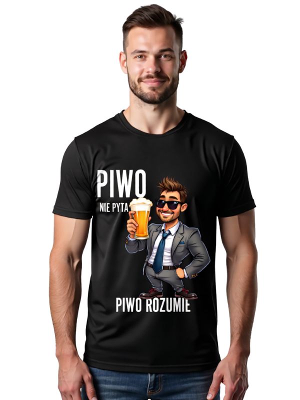 Koszulka - PIWO NIE PYTA, PIWO ROZUMIE
