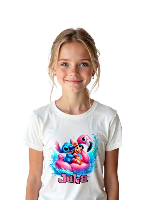 Koszulka - Lilo i Stitch - pływający flaming