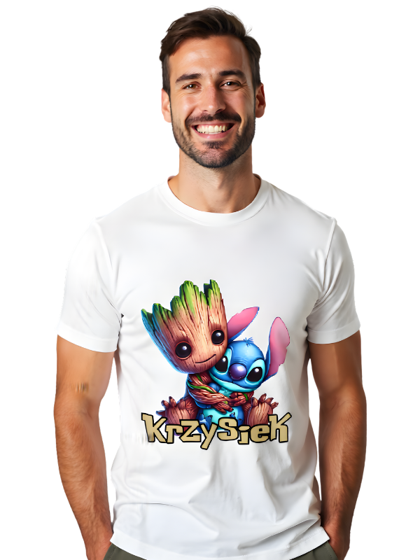 Koszulka - Stitch i Baby Groot