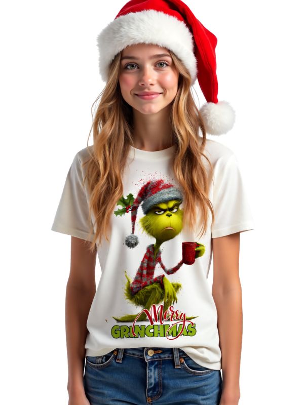 Koszulka - GRINCH z kubkiem - Merry CHRINCHMAS