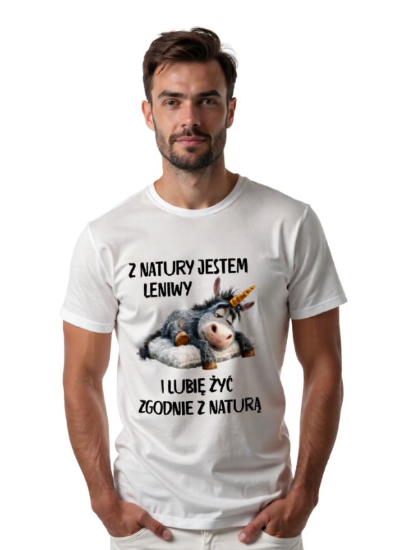 Koszulka - Z NATURY JESTEM LENIWY I LUBIĘ ...